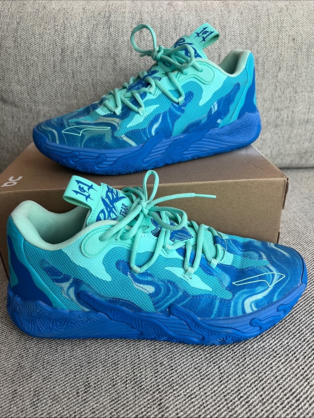 PUMA x LaMelo Ball MB.03 Lo Team sneakers in the Hyperlink Blue basketball